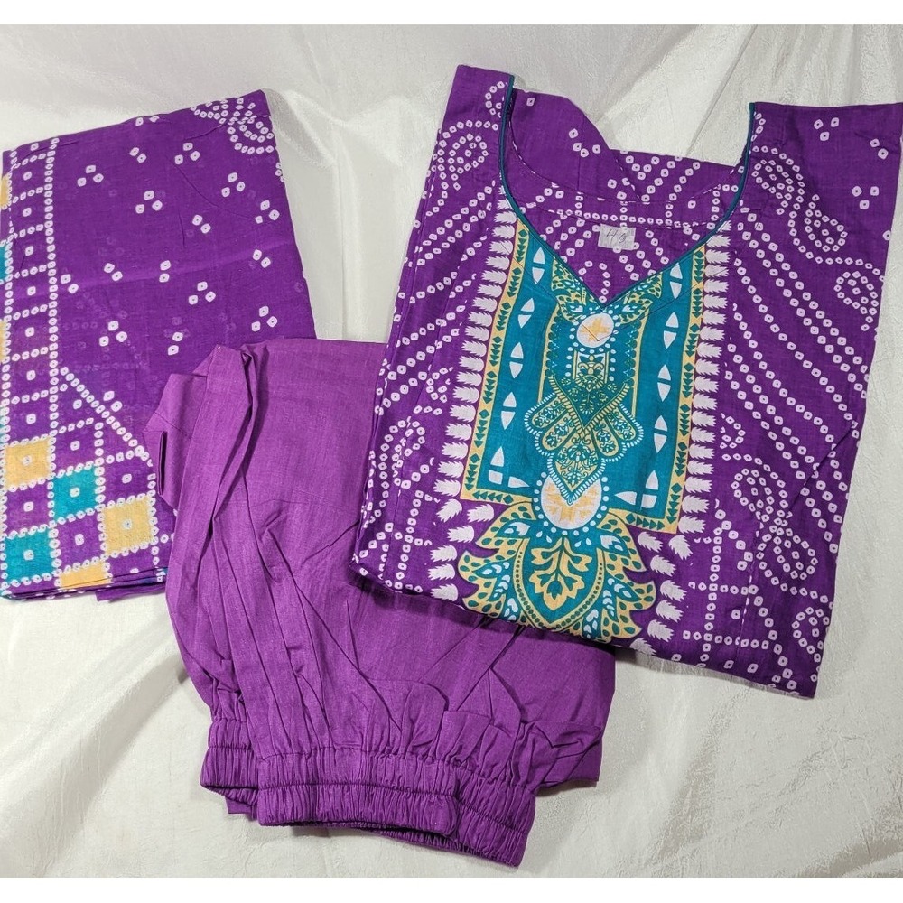 Patel's Men's 3pc Lightweight Cotton Kurta Set - Purple - Size 50